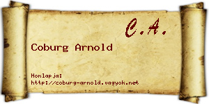 Coburg Arnold névjegykártya